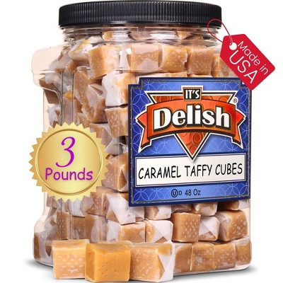 Butterscotch Caramel Squares Taffy Candy by It's Delish, 3 LBS Jumbo Container