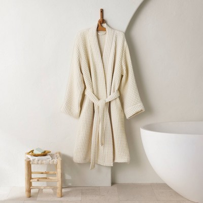 Waffle Bath Robe Snowfall White - Casaluna™
