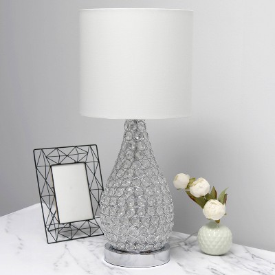 Lalia Home 22" Glamorous Curvy Crystal Table Lamp Chrome