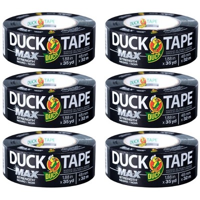 Duck Max Strength Duct Tape, Black, 1.88 Inch x 35 Yards Each