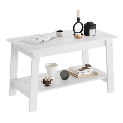 GustoWave Modern Simplistic Coffee Table with Open Storage, Rustic Wooden Center Tables, Accent Coffee Table for Living Room