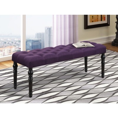 Okak Elegant Tufted Button Ottoman Bench with Wooden Turned Legs,Upholstered Shoe Bench Dining Bench for Living Room,Entryway