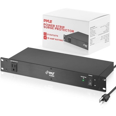 Pyle 9-Outlet Rack Mount Power Conditioner, Surge Protector, 15 Amp Rating