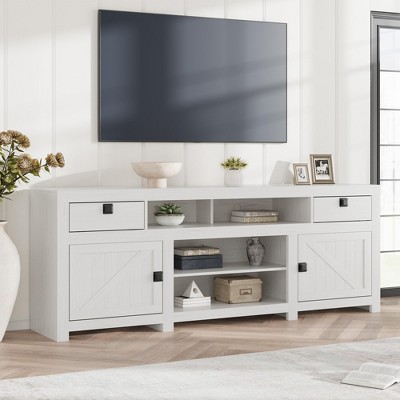 70" Farmhouse TV Stand for 75-80 Inch TVs - Entertainment Center with 4/6 Drawers & 3 Open Shelves, Grey Media Console for Living Room, Bedroom