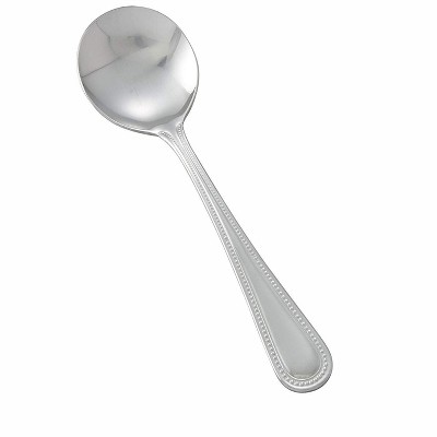 Winco 0005-04 12-Piece Dots Bouillon Spoon Set, 18-0 Stainless Steel