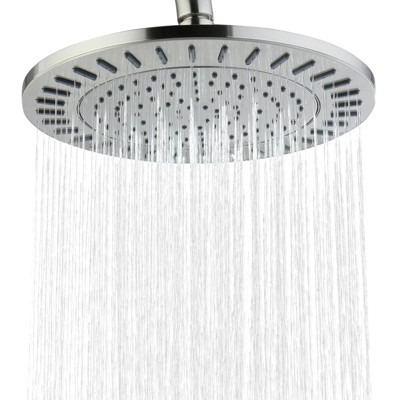BRIGHT SHOWERS 9" Rain Shower Head, High Pressure Waterfall with Adjustable Angle, Anti-clogging Silicone Nozzles, Luxury Overhead Shower for Bathroom