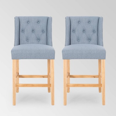 Set of 2 Landria Button Tufted Wingback Counter Height Barstools - Christopher Knight Home