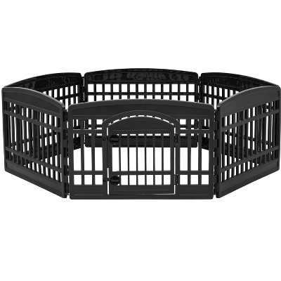 IRIS 4-10Panel 24/34"H Foldable Exercise Enclosure Plastic Pet Playpen with Door