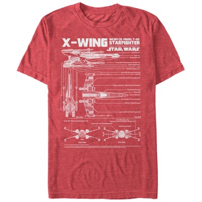 Men's Star Wars X-Wing Schematics T-Shirt