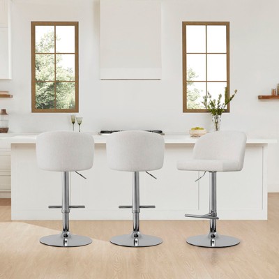 Spruce&Spring Modern Adjustable Swivel Bar Stools Set with Arched Footrest