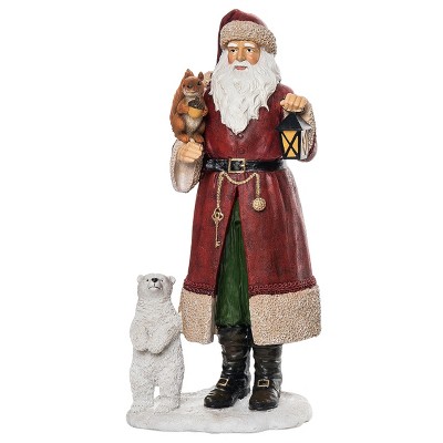Transpac 12.4 in Multicolored Christmas Santa and Critter Resin Decor for Holiday Home Decoration