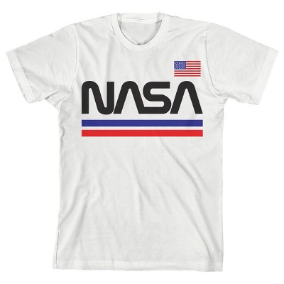 NASA Red White and Blue Logo White T-shirt Toddler Boy to Youth Boy