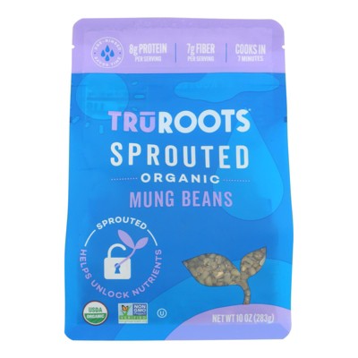 Truroots Organic Mung Beans - Sprouted - Case of 6 - 10 oz