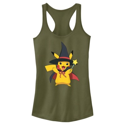 Juniors Womens Pokemon Halloween Pikachu Magic Wand Racerback Tank Top