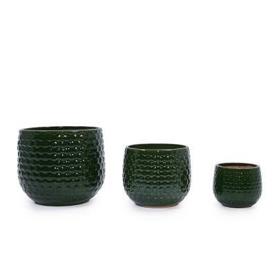 Yinvani 3 Pcs Ceramic Flowerpot, Modern Planter for Patio, Garden or Windowsills