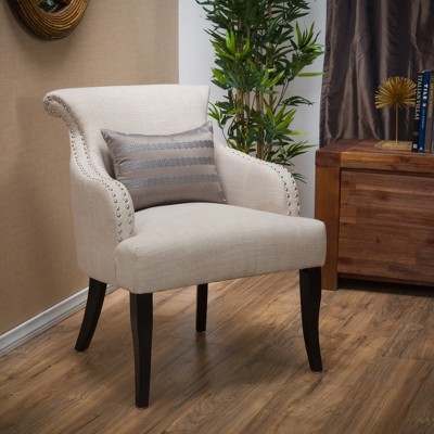 26" Fabric Armchair with Birch Wood Legs, Plush Comfortable Design, and Select Color Options