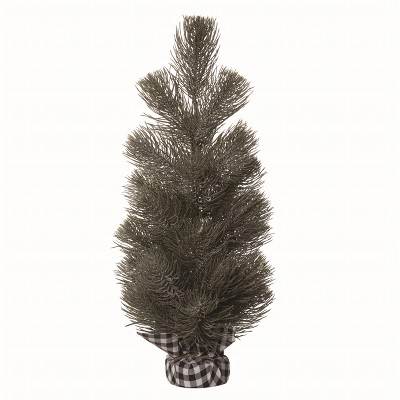 Transpac Multicolor Artificial Christmas Tree in Buffalo Check Bag Small Lush Holiday Decor Plastic Plant