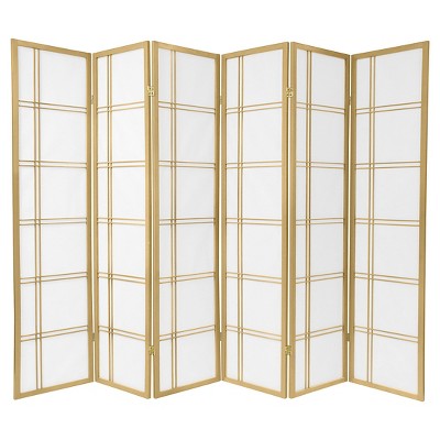 6 ft. Tall Double Cross Shoji Screen 6 Panels - Oriental Furniture