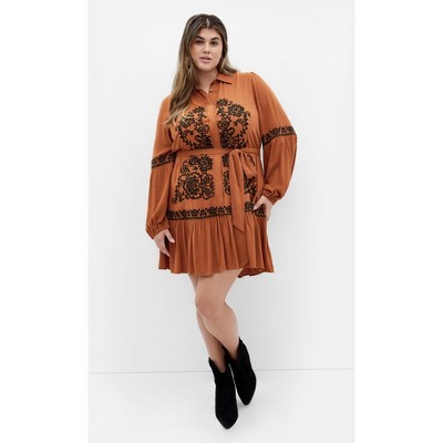 Women's Plus Size Marlie Dress - caramel | CITY CHIC