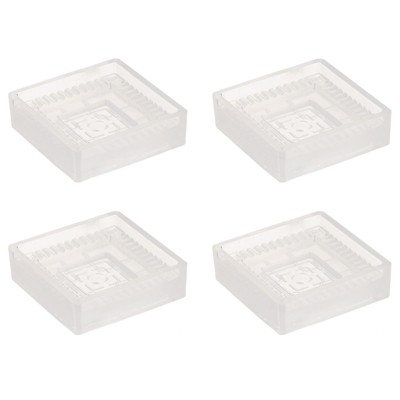 Unique Bargains Rubber Non-Slip Furniture Protect Caster Cups Square Floor Pads 4 Pcs
