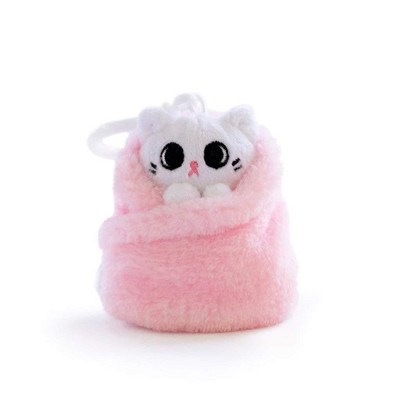 Uncute Purritos 3 Inch Cat In Blanket Plush Key Ring - Mochi