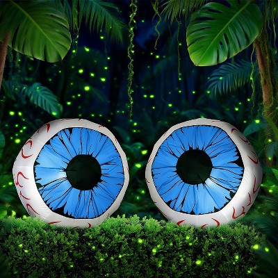 Joyfy 2 Packs Halloween Inflatables Outdoor Decorations, 3 FT Huge Eyeballs Inflatable for Halloween Party Indoor Outdoor Garden Lawn Yard Decoration