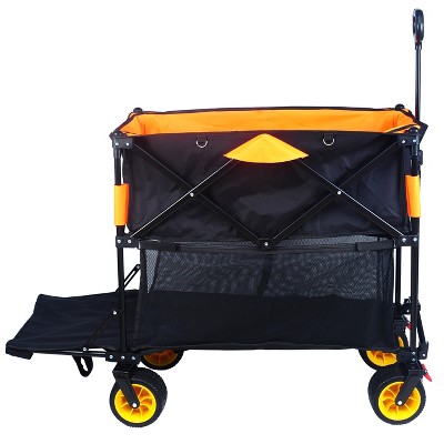 Racxily Big Large Capacity Folding Cart, Extra Long Extender Wagon Carts, Folding Wagon Garden Shopping Beach Cart,