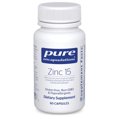 Pure Encapsulations Zinc 15 mg - Immune System Support, Growth and Development, Wound Healing, Prostate, and Reproductive Health - 60 Capsules