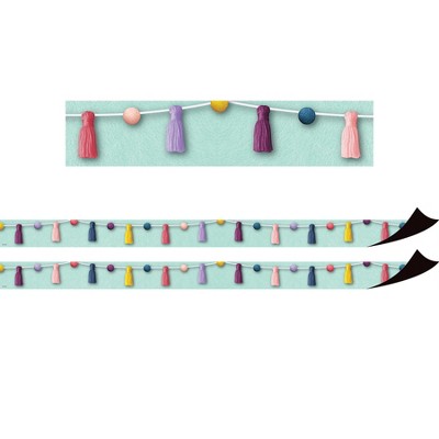 Teacher Created Resources® Oh Happy Day Pom-Poms and Tassels Magnetic Border, 24 Feet Per Pack, 2 Packs