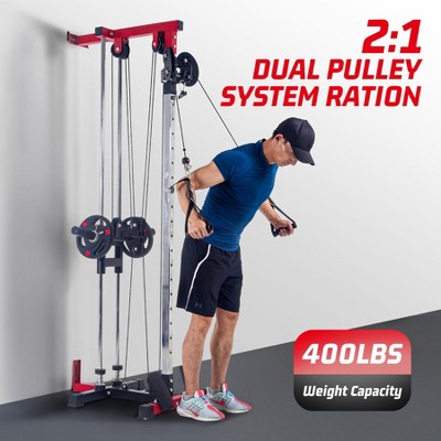 Wall Mount Cable Machine,LAT Power Cable Machine, LAT Pull Down and LAT Row LAT Tower,Cable Crossover Machine for Home Gym Total Body Training