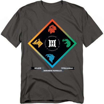 Harry Potter Hogwarts Diamond Crest Wlatin Adult T-Shirt