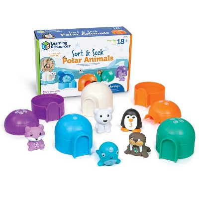 Learning Resources Sort & Seek Polar Animals: Teaching Charts for Toddler, Preschool; 15 Plastic Pieces