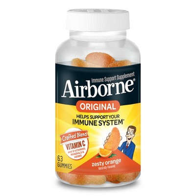 Airborne Vitamin C Gummies - Orange - 63ct