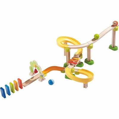 HABA Marble Run Building Set - Kullerbu Sim-Sala-Kling with Musical Effects and Domino Blocks, Ball Run Track Toy for Toddlers 2 and Up