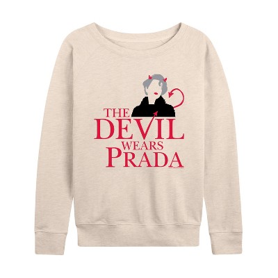 Women's - The Devil Wears Prada - Logo Lightweight French Terry Wide Neck Long Sleeve Graphic Shirt