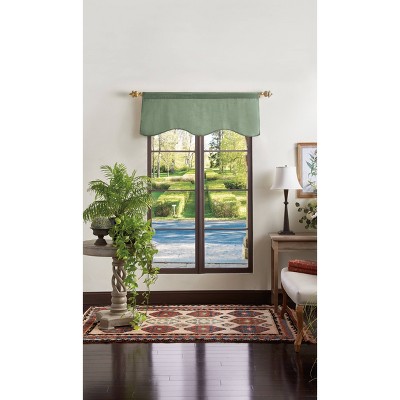 Martha Stewart Lucca Velvet Scallop Lined Valance Green