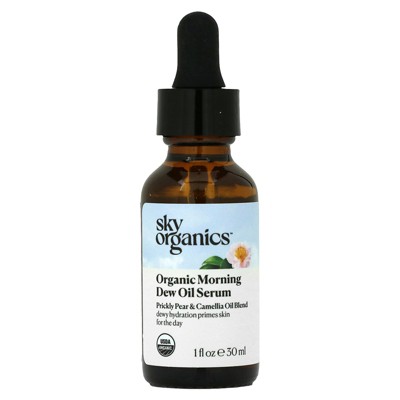 Sky Organics Organic Morning Dew Oil Serum, Prickly Pear & Camellia Oil Blend, 1 fl oz (30 ml)