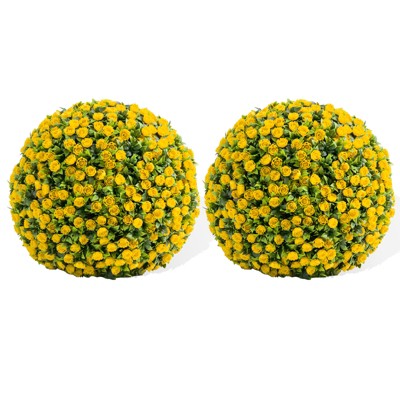 Artificial Topiary Balls Set of 2, Flower Topiary Balls Decorative Balls for Outdoor and Indoor, Wedding Decoration