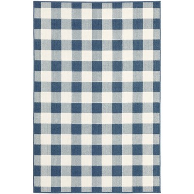 Madeline Border Patio Rug Black/Ivory - Captiv8e Designs