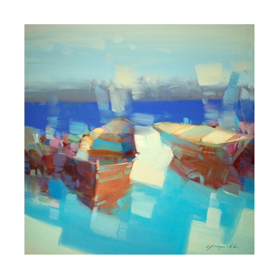Trademark Fine Art - Vahe Yeremyan Rowboats II Canvas Art