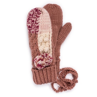 MUK LUKS Women's Patchwork Mitten Accessories, Canyon Rose, OS