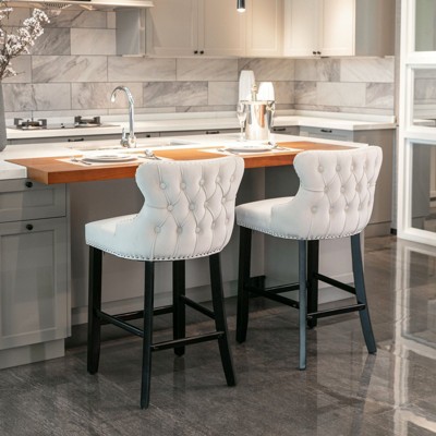 NicBex Set of 2 Bar Stools for Kitchen Island,Leisure Style Counter Bar Stools with Wooden Legs,Bar Chairs for Dining Rooms,Kitchens Islands