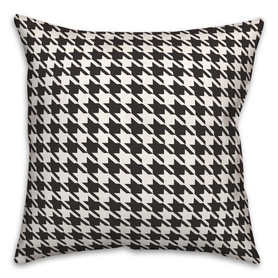 Creative Products Black and White Houndstooth Plaid 16 x 16 Spun Poly Pillow