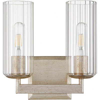 Quorum Lighting Merrick 2 - Light Vanity in  Aged Silver Leaf