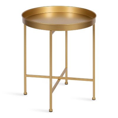 Kate and Laurel Celia Round Metal Side Table, 18.25x18.25x22, Gold
