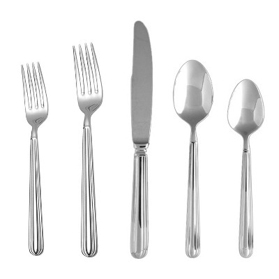 Fortessa Tableware Solutions 5pc Metropolitan Flatware Set: 18/10 Stainless Steel, Dishwasher-Safe, Service for 1, Silver