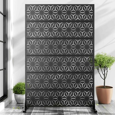 Dovelina Metal Privacy Screen Free Standing 6 ft. H x 4 ft.