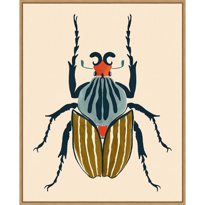 23" x 28" Beetle Bug I by Victoria Barnes Framed Canvas Wall Art Print - Amanti Art: Modern Lithograph, Polystyrene Frame