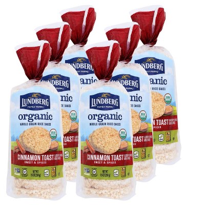 Lundberg Organic Sweet & Spiced Cinnamon Toast Whole Grain Rice Cakes - Case of 6/9.5 oz