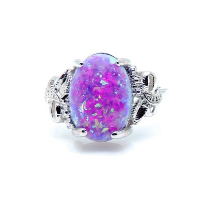 Sharla Statement Ring Oval Pink Fire Opal Women Ginger Lyne Collection